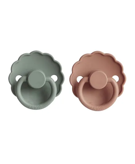 FRIGG Daisy Silicone Baby Pacifier 2-Pack Lily Pad/Rose Gold - Size 2