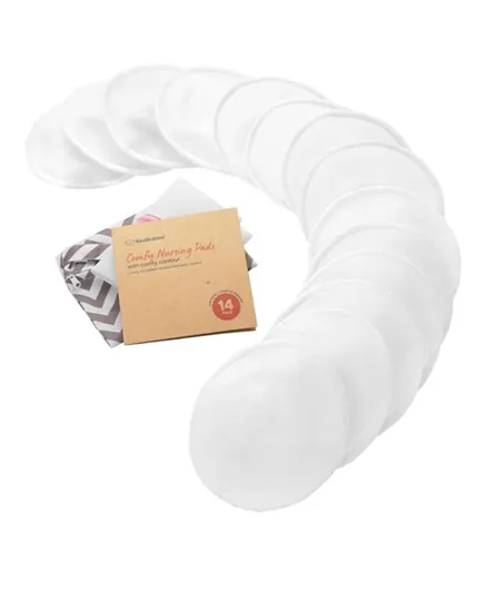 Keababies Comfy Organic Nursing Pads Soft White Medium - 14 Pieces