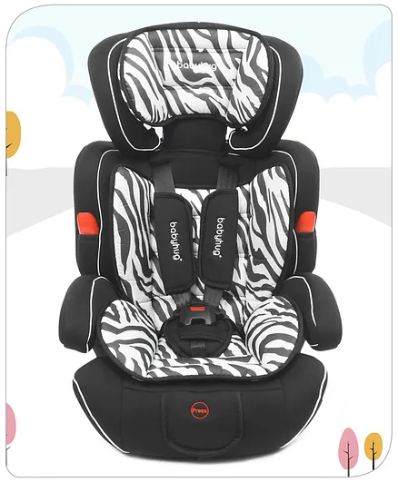 Babyhug Safe Journey Forward Facing Car Seat with Adjustable Headrest - Zebra Print