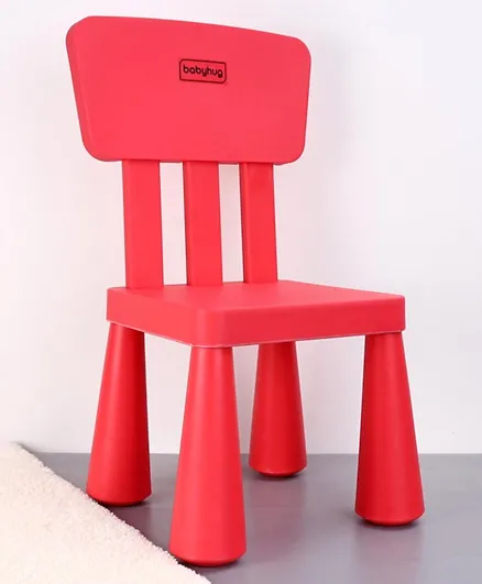 Babyhug Plastic Chair With Comfortable Back Rest - Red