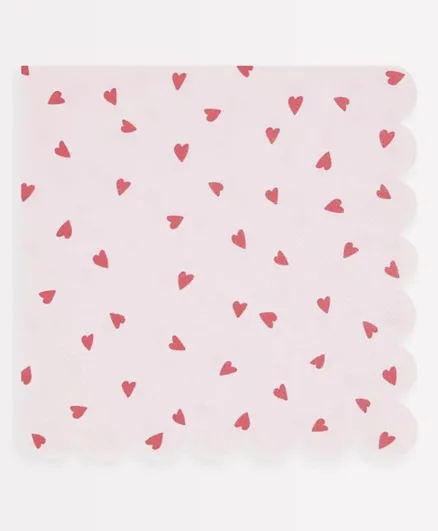 Meri Meri Heart Pattern Large Napkins - 16 Pieces