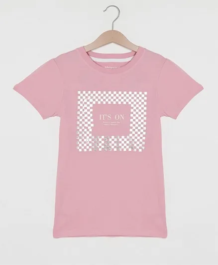 Aeropostale Comfy Fit Round Neck Graphic T-Shirt - Pink