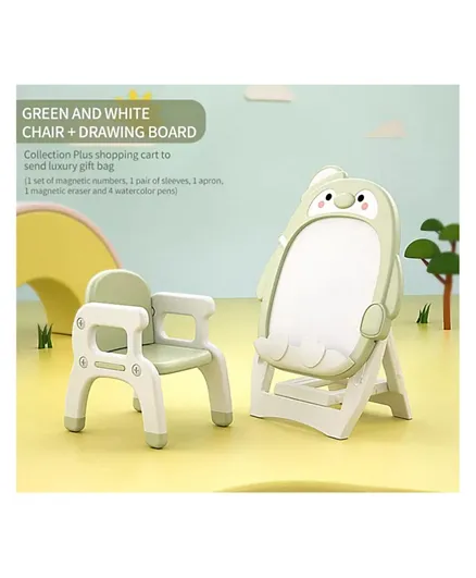 Megastar My Penguin Convertible 2 in 1 Table Chair Cum Drawing & Activity Board -  Green