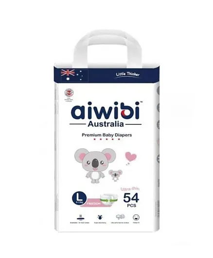 Aiwibi Premium Baby Diapers Size 4 - 54 Pieces