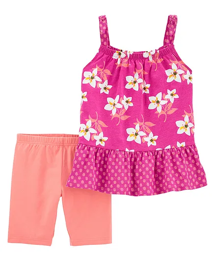 Carter's 2-Piece Floral Tank & Playground Short Set - Pink