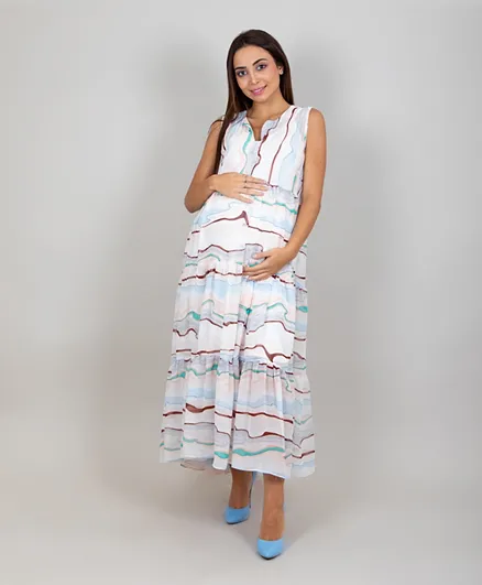 فستان الحمل الطويل ريفيرا من أوه9شوب - متعدد الألوان