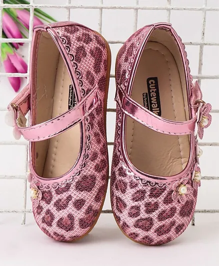Cute Walk by Babyhug Ballerinas Cheetah Print - Pink