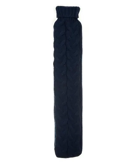 Aroma Home Cable Knit Long Hot Water Bottle - Navy