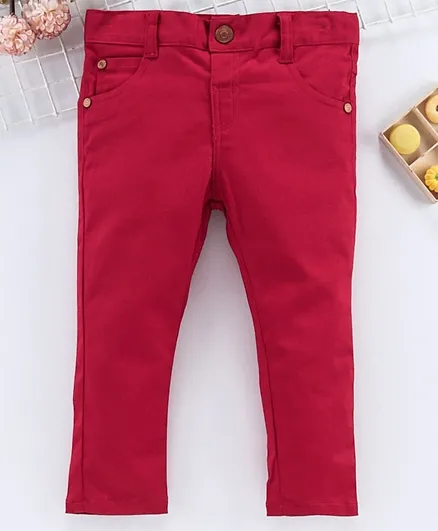 ToffyHouse Full Length Cotton Twill Trouser - Red