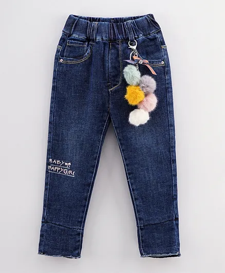 كووكي كيدز جينز طويل بطبعة للبنات الرضع - أزرق