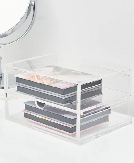Homesmiths Vanity 2 Tiers Acrylic Glasses Display Drawers - Clear