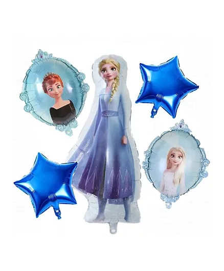 Highlands Frozen Elza Anna Foil Balloons for Frozen Theme Birthday Party Decorations - 5 Pieces