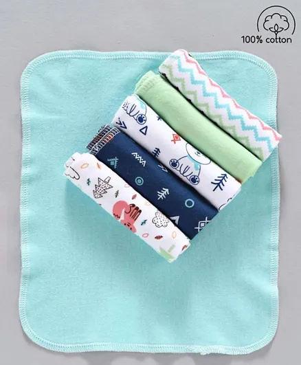 Babyhug 100% Cotton Wash Cloth - Pack of 6