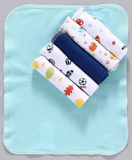 Babyhug 100% Cotton Wash Cloth - Pack Of 6