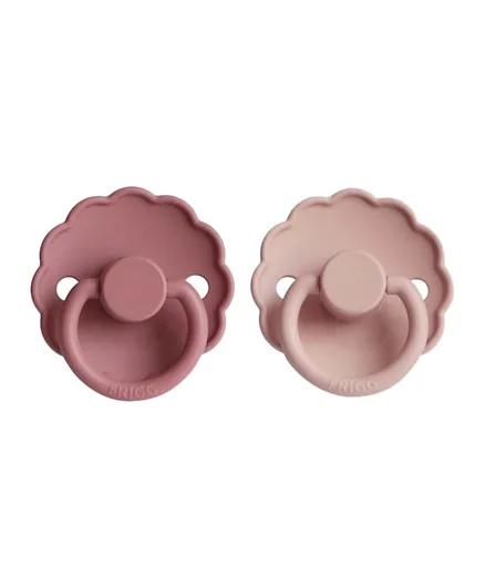 FRIGG Daisy Silicone Baby Pacifier 2-Pack Blush/cedar - Size 2