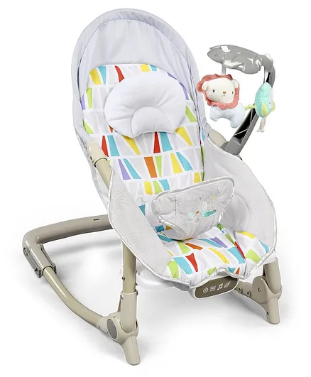 Vibrating & Soothing Baby Bouncer + Rocker - Grey