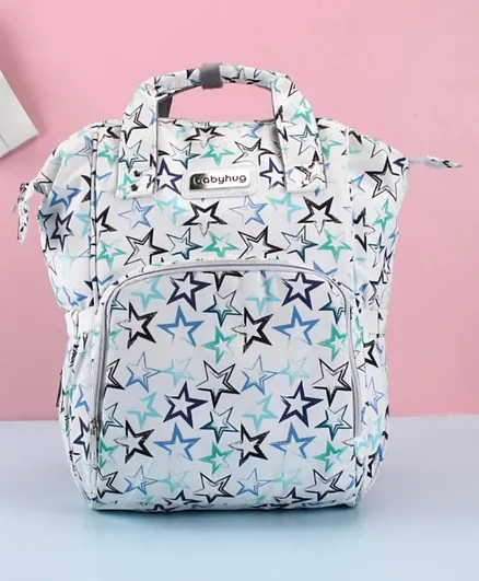 Babyhug Diaper Backpack Star Print - Blue