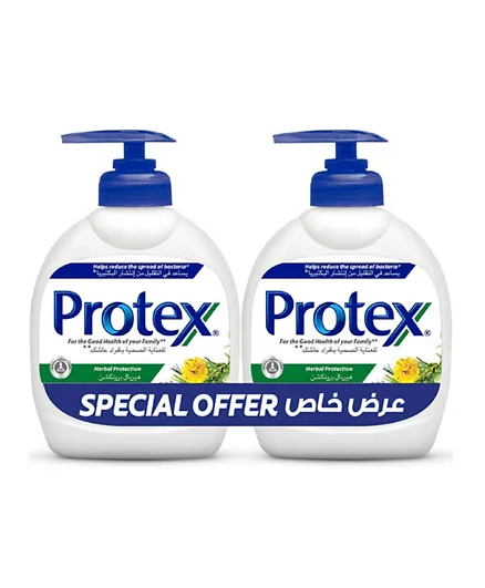 Protex Herbal Antibacterial Protection Moisturizing Liquid Hand Soap Hand Wash 300mL - Pack of 2