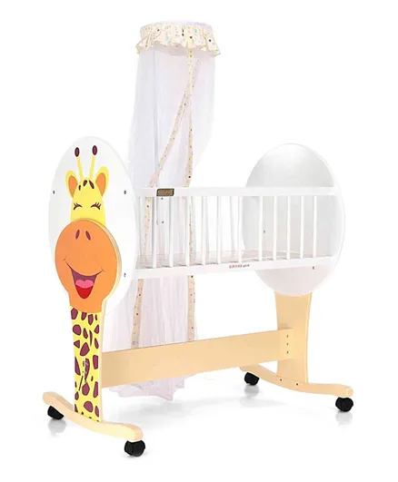 Babyhug Happy Giraffe Baby Cradle with Storage Box - Yellow