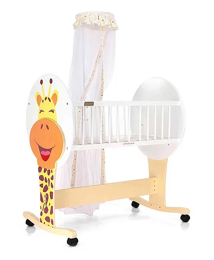 Babyhug Happy Giraffe Baby Cradle with Storage Box - Yellow