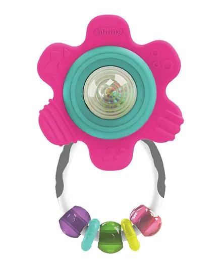 Infantino Spin & Rattle Teether - Pink