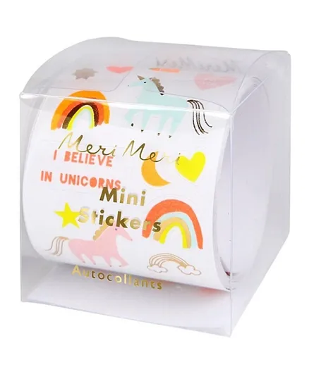 Meri Meri Mini Unicorn Sticker Roll of 500 Stickers - Multicolour