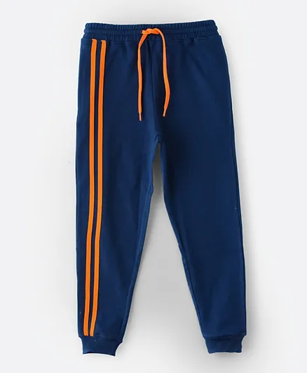 Jam Joggers With Stripe At Side Seam - Blue
