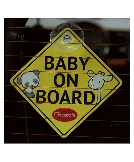 Clippasafe Baby on Board Child on Board Sign - Mukticolor