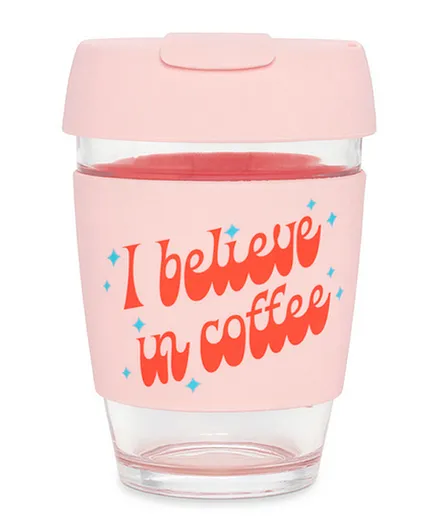 Ban.do Glass Travel Mug I Believe in Coffee - 591ml