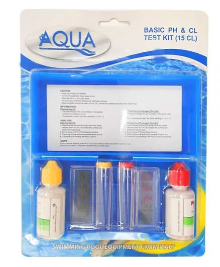 Aqua Liquid PH and CL Test Kit  - 6 Pieces