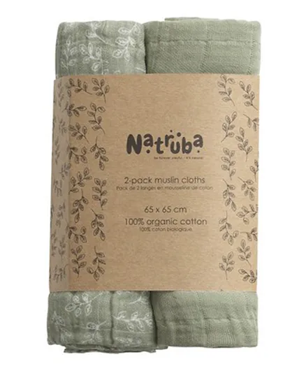 Natruba Muslin Leaf Pack of 2 - Green