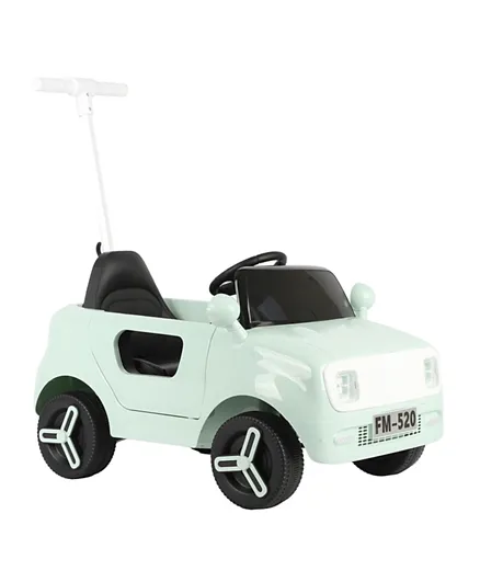 Stylish Battery Operated Ride On Car With Pushbar - Green