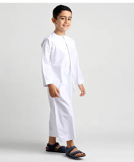 Al Fakhama Full Sleeves Kandora - White