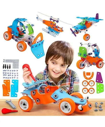 Kidsavia STEM Learning Toys 5 in 1 Erector Set - 132 Pieces