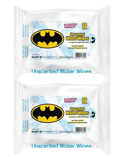DC Comics Batman Water Wipes Pack of 2 - 72 Wipes