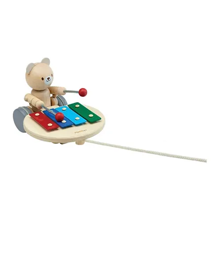 Plan Toys Wooden Pull Along Musical Bear Sustainable Play