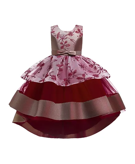 Babyqlo embroidery Tutu Dress - Red