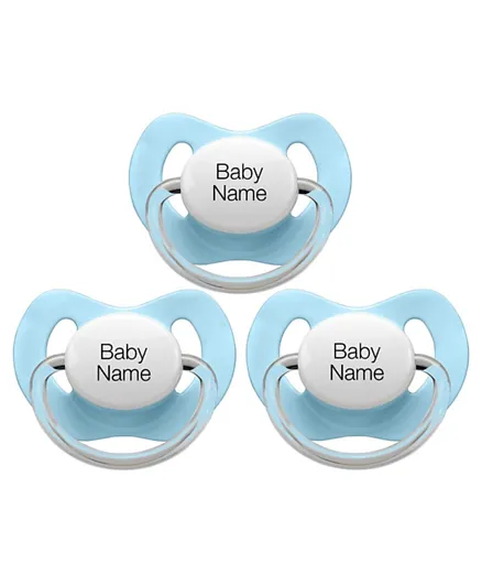 Littlemico Blue Personalised Pacifiers - Pack of 3
