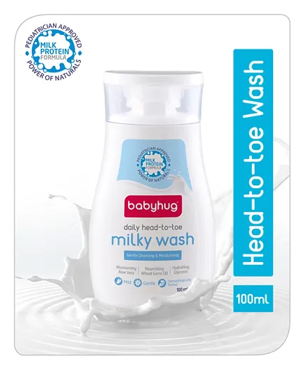 Babyhug Milk Protein Formula Daily Head To Toe Milky Wash - 100 ml
