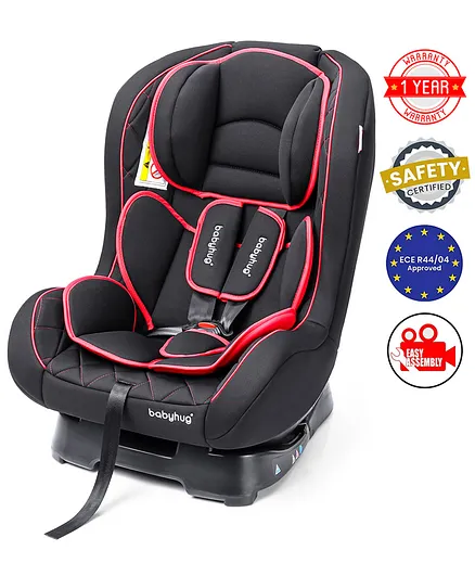 Babyhug Expedition 3 In 1 Convertible Car Seat with Recliner - Black Red