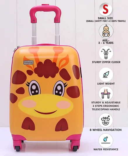 Babyhug Kids Waterproof Trolley Bag Giraffe - Orange