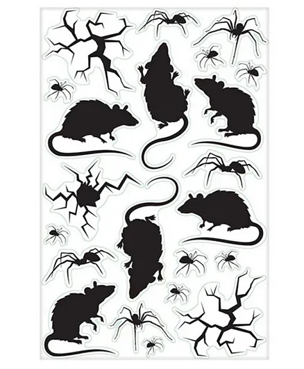 Amscan Rats & Bugs Wall Grabber Black & White - 12 Pieces