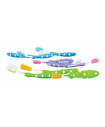 Nuby Toothbrush Pack of 3 - Multicolour