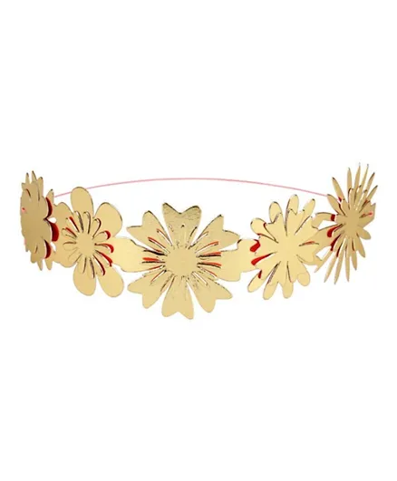 Meri Meri Flower Party Crowns Pack of 8 - Gold