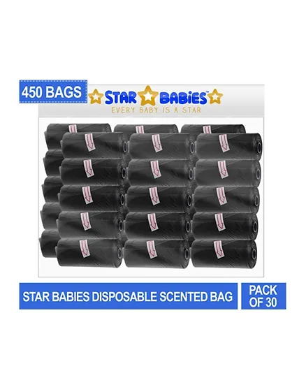 Star Babies Scented Bag Black Pack of 30 - 450 Bags