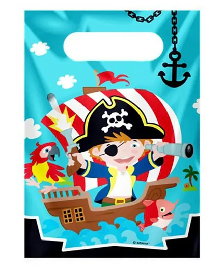 Various Brands Captain Pirate Plastic Party Bags - Pack of 8