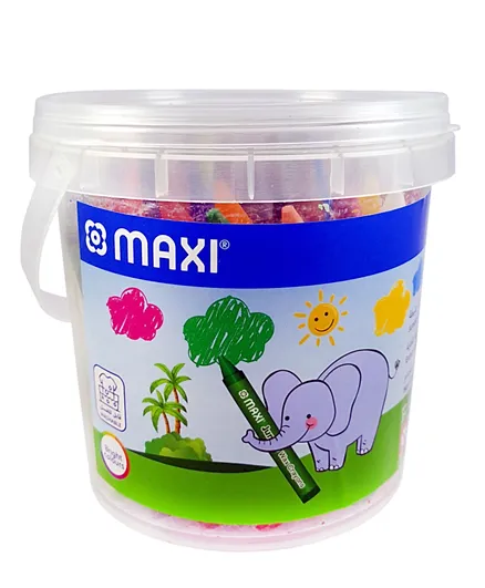Maxi Jumbo Wax Crayons Tub Multi Color - Set of 48