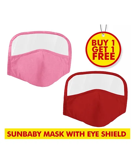 Sunbaby Mask with Eye Shield Buy 1 Get 1 Pink with Red - Pack of 2