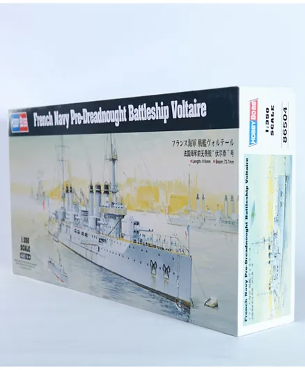 Hobby Boss French Navy Pre-Dreadnought Battleship Voltaire Building Set White - 42 Pieces