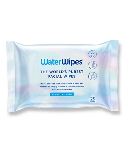WaterWipes Sensitive Facial Wipes - 25 Wipes